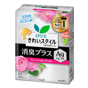 Ежедневные прокладки KAO Laurier Kirei Style Fresh Rose с дезодорирующим эффектом, 62 шт